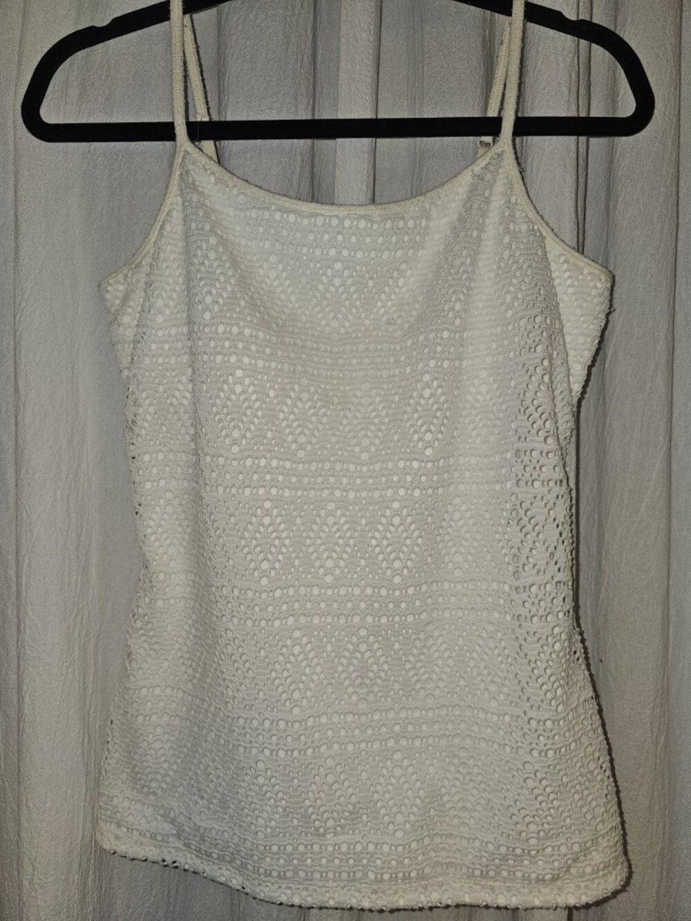 Express Ivory Lace Crochet Cami Tank Top Built In Bra Size M